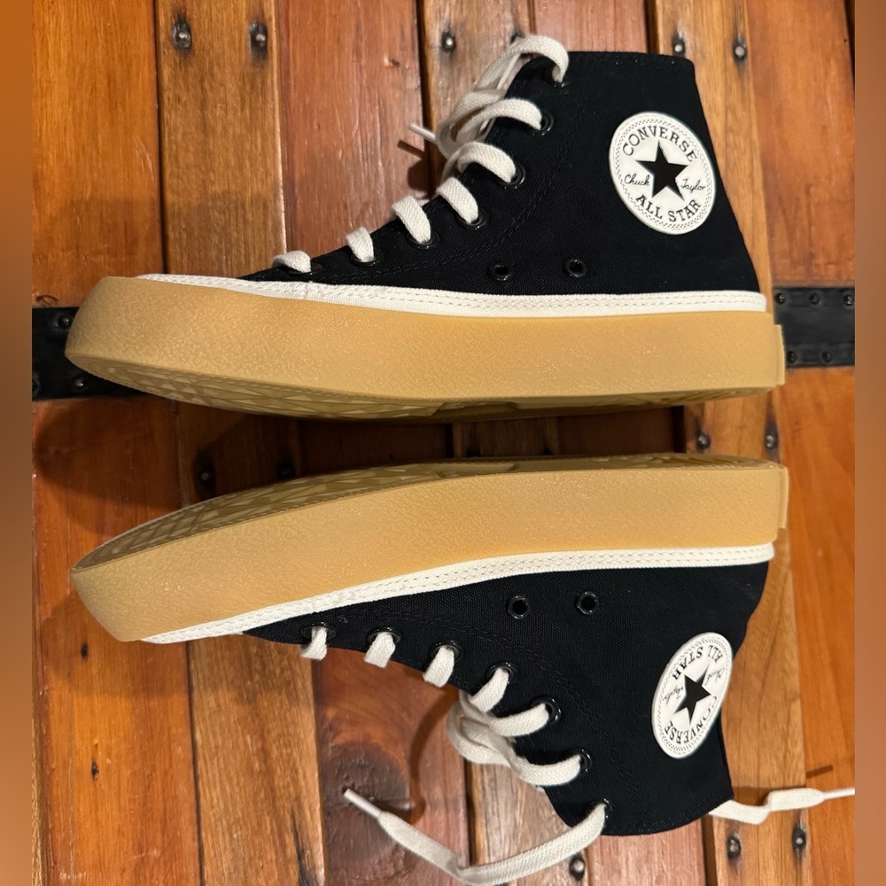 Converse Black High Top Sneakers with Gum Sole - Picture 8 of 10